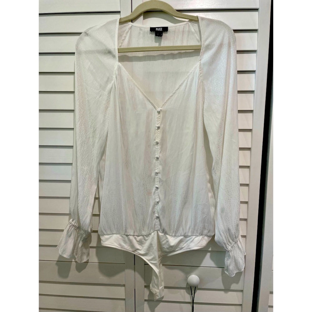 Paige White Blouse Bodysuit